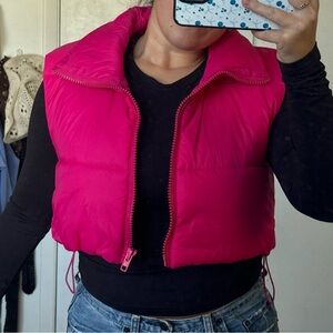 Pink puffer vest